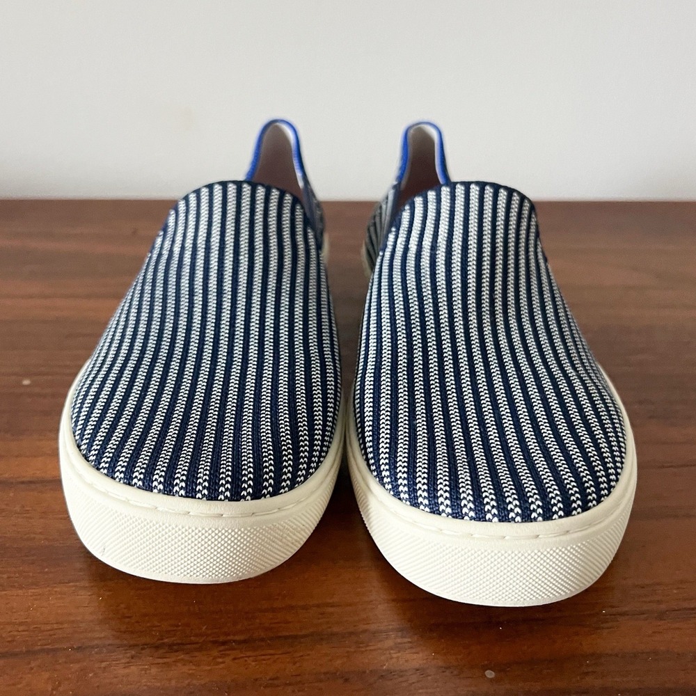 Rothy's Women's Slip-On Sneakers Navy White Knit Size 11 Casual Shoes - Picture 5 of 7